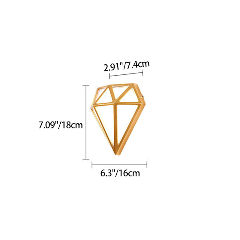 Modern Art Deco Waterproof Diamond Aluminum Acrylic LED Outdoor Wall Sconce Lamp For Garden