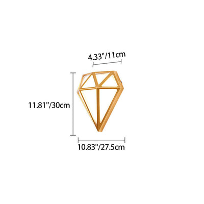 Modern Art Deco Waterproof Diamond Aluminum Acrylic LED Outdoor Wall Sconce Lamp For Garden