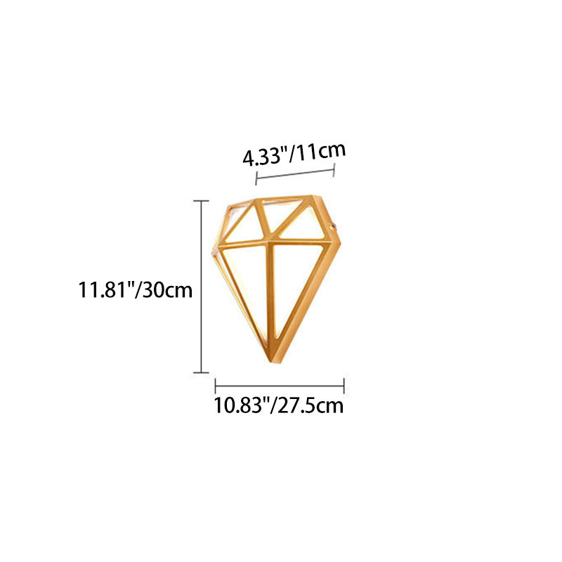 Modern Art Deco Waterproof Diamond Aluminum Acrylic LED Outdoor Wall Sconce Lamp For Garden