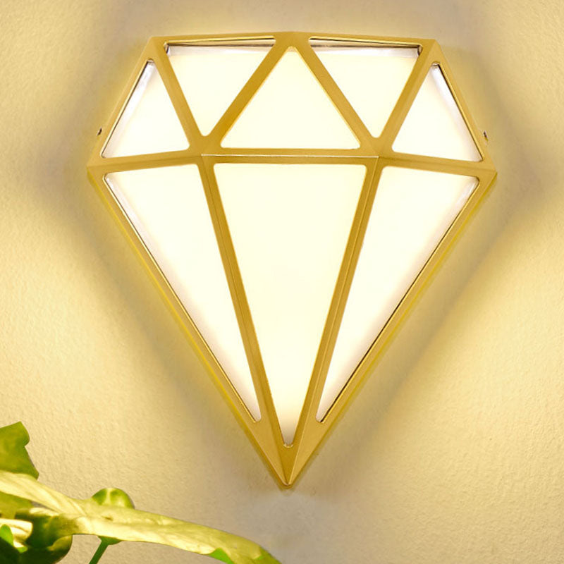 Modern Art Deco Waterproof Diamond Aluminum Acrylic LED Outdoor Wall Sconce Lamp For Garden