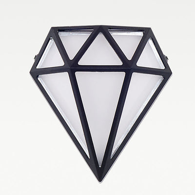 Modern Art Deco Waterproof Diamond Aluminum Acrylic LED Outdoor Wall Sconce Lamp For Garden