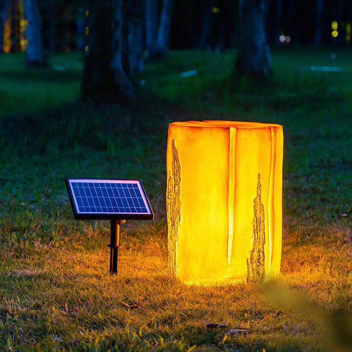 Éclairage extérieur LED en résine et FRP en forme de souche d&