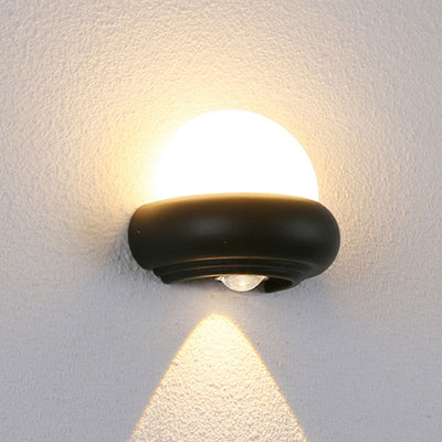 Modern Minimalist Waterproof UFO Aluminum Plastic LED Outdoor Wall Sconce Lamp For Garden