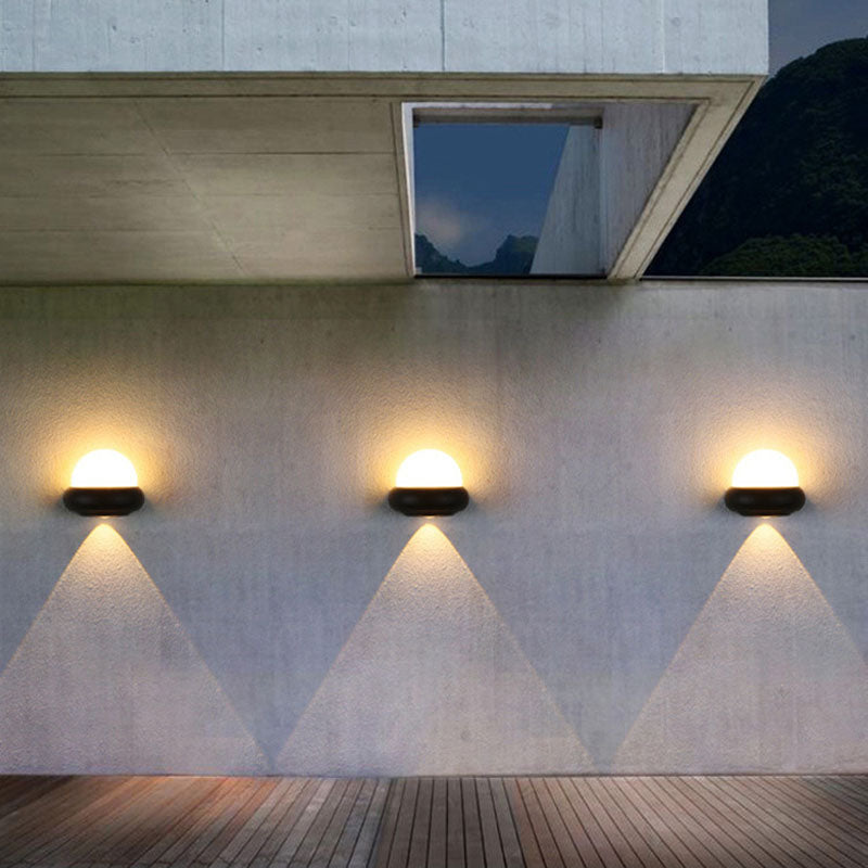 Modern Minimalist Waterproof UFO Aluminum Plastic LED Outdoor Wall Sconce Lamp For Garden