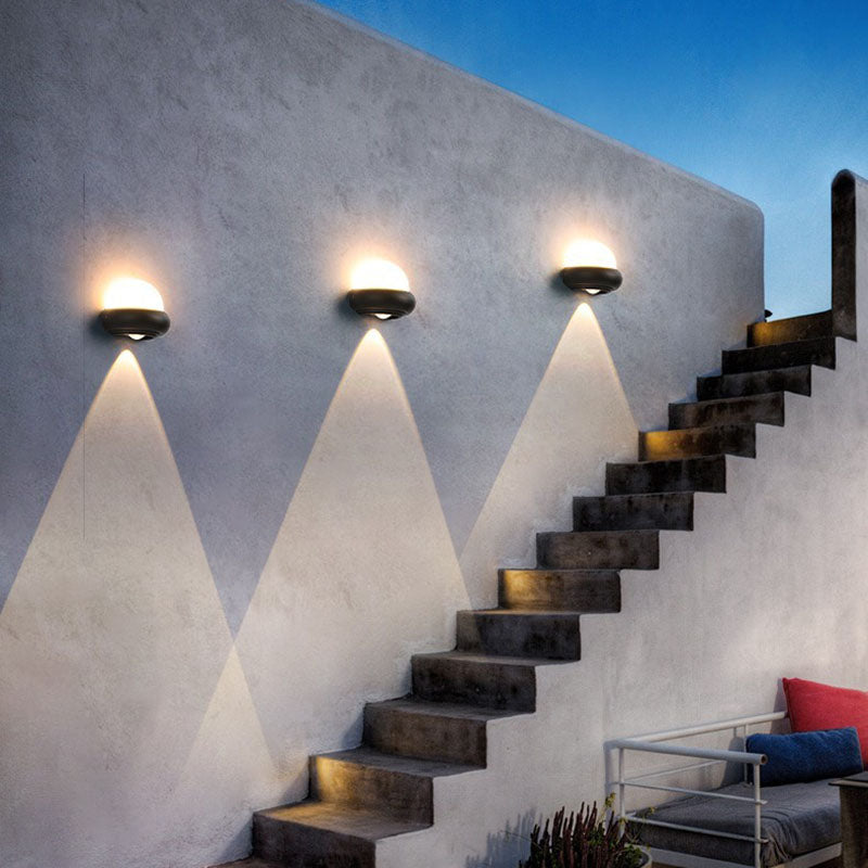 Modern Minimalist Waterproof UFO Aluminum Plastic LED Outdoor Wall Sconce Lamp For Garden