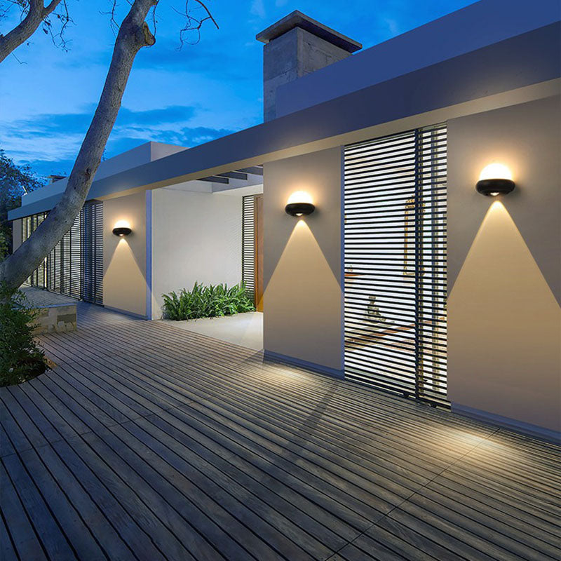 Modern Minimalist Waterproof UFO Aluminum Plastic LED Outdoor Wall Sconce Lamp For Garden