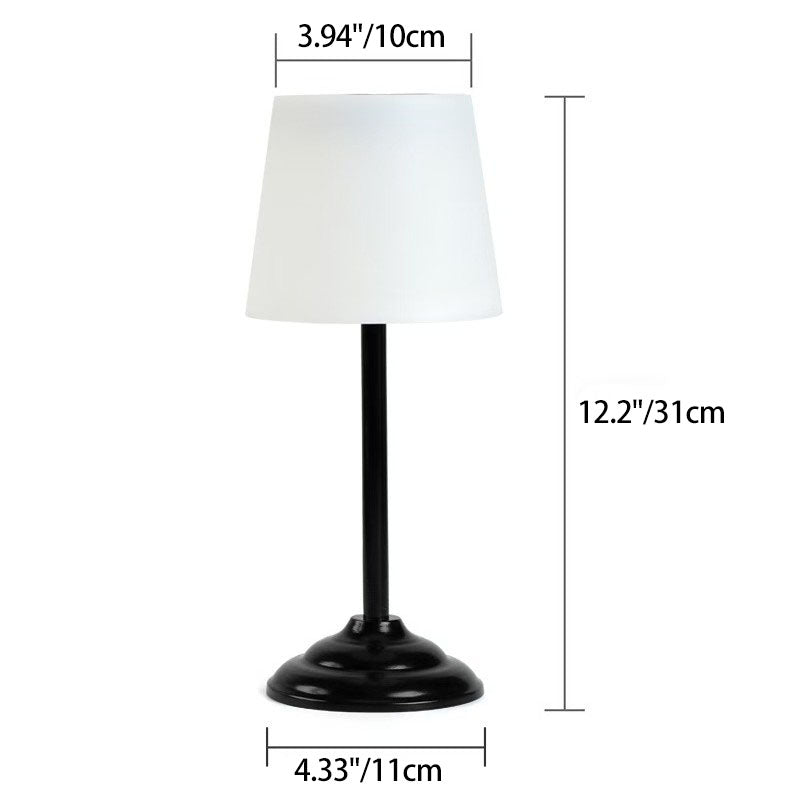 Contemporary Nordic Waterproof Solar Round Iron PP LED Outdoor Table Lamp For Garden