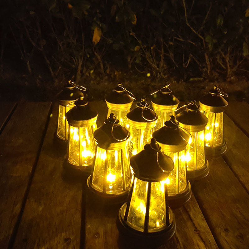 Moderne minimalistische wasserdichte Solar-Leuchtturm-Eisen-Acryl-LED-Camping-Außenleuchte Landschaftsbeleuchtung für den Garten 