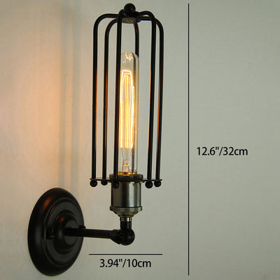 Contemporary Industrial Rotatable Hollow Cylindrical Iron 1-Light Wall Sconce Lamp For Bedroom