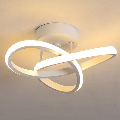 Modern Simplicity Geometric Aluminum Iron Silicone LED Semi-Flush Mount Ceiling Light For Hallway