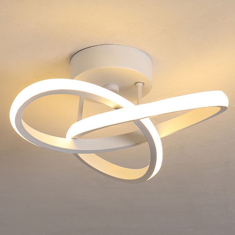 Modern Simplicity Geometric Aluminum Iron Silicone LED Semi-Flush Mount Ceiling Light For Hallway