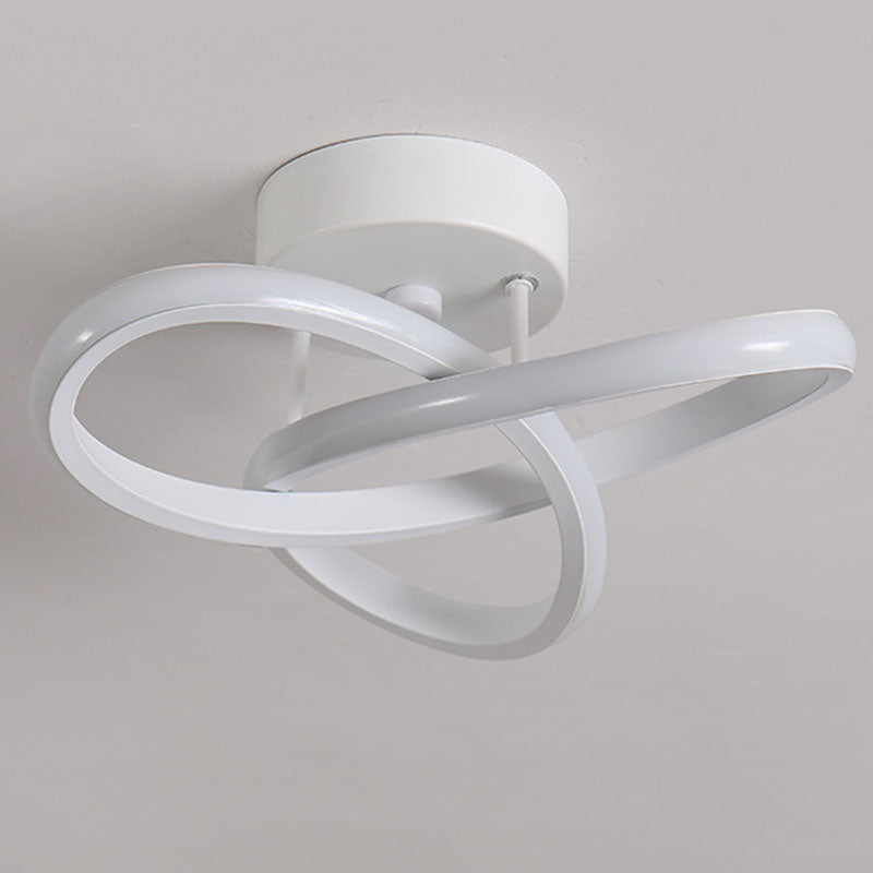 Modern Simplicity Geometric Aluminum Iron Silicone LED Semi-Flush Mount Ceiling Light For Hallway