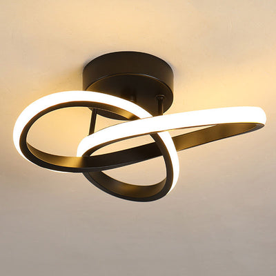 Modern Simplicity Geometric Aluminum Iron Silicone LED Semi-Flush Mount Ceiling Light For Hallway