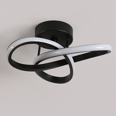 Modern Simplicity Geometric Aluminum Iron Silicone LED Semi-Flush Mount Ceiling Light For Hallway
