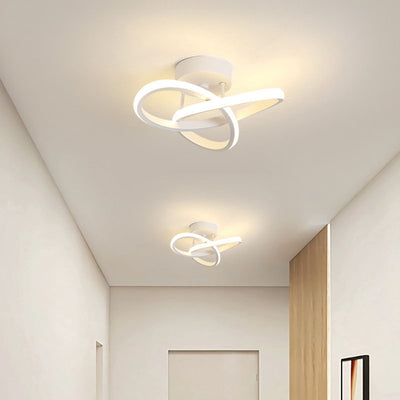 Modern Simplicity Geometric Aluminum Iron Silicone LED Semi-Flush Mount Ceiling Light For Hallway