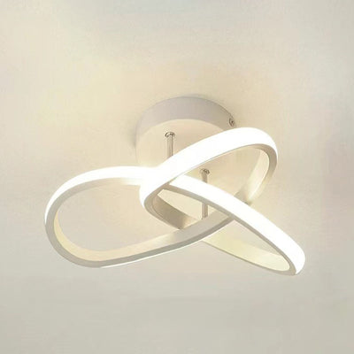 Modern Simplicity Geometric Aluminum Iron Silicone LED Semi-Flush Mount Ceiling Light For Hallway