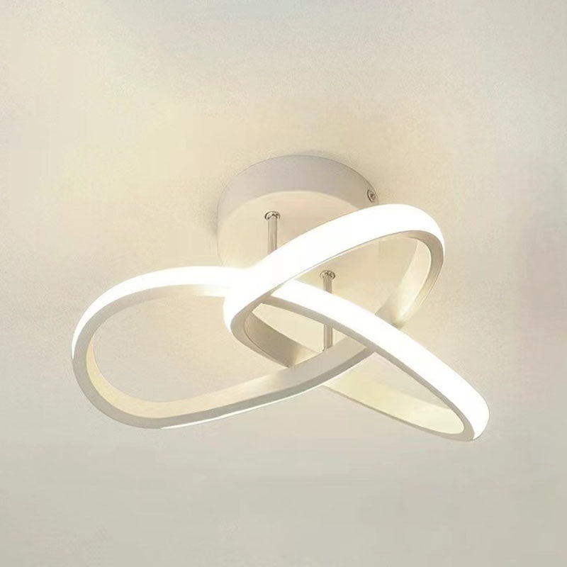 Modern Simplicity Geometric Aluminum Iron Silicone LED Semi-Flush Mount Ceiling Light For Hallway