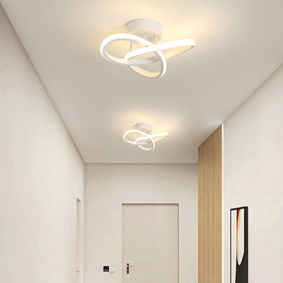 Modern Simplicity Geometric Aluminum Iron Silicone LED Semi-Flush Mount Ceiling Light For Hallway