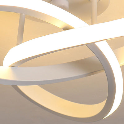 Modern Simplicity Geometric Aluminum Iron Silicone LED Semi-Flush Mount Ceiling Light For Hallway