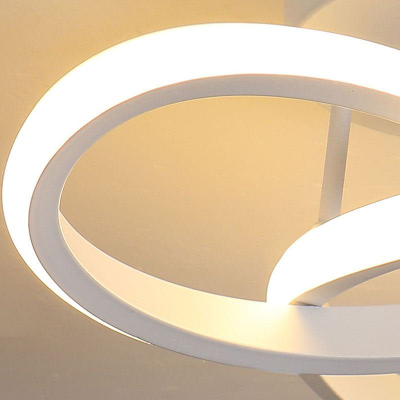 Modern Simplicity Geometric Aluminum Iron Silicone LED Semi-Flush Mount Ceiling Light For Hallway