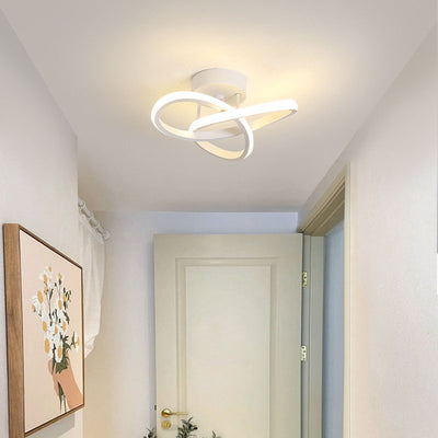 Modern Simplicity Geometric Aluminum Iron Silicone LED Semi-Flush Mount Ceiling Light For Hallway