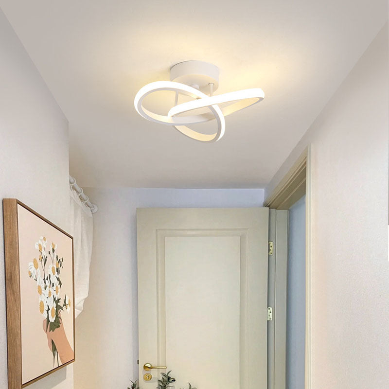 Modern Simplicity Geometric Aluminum Iron Silicone LED Semi-Flush Mount Ceiling Light For Hallway