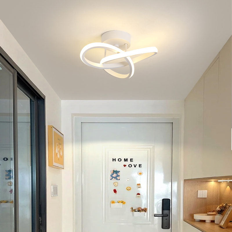 Modern Simplicity Geometric Aluminum Iron Silicone LED Semi-Flush Mount Ceiling Light For Hallway