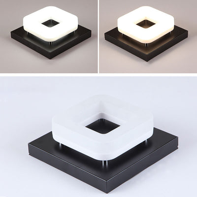 Traditional Chinese Square Iron Acrylic LED Semi-Flush Mount Ceiling Light For Entryway
