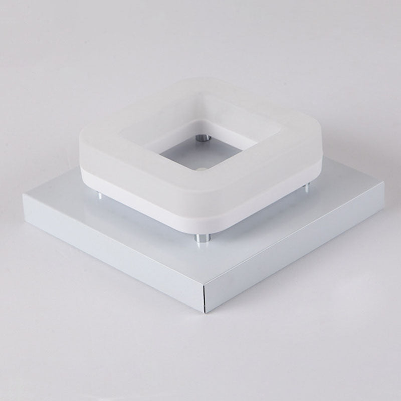 Traditional Chinese Square Iron Acrylic LED Semi-Flush Mount Ceiling Light For Entryway