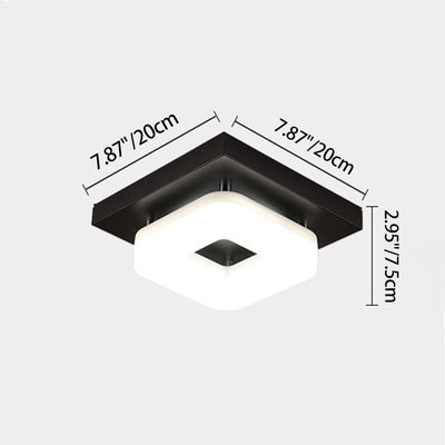 Traditional Chinese Square Iron Acrylic LED Semi-Flush Mount Ceiling Light For Entryway