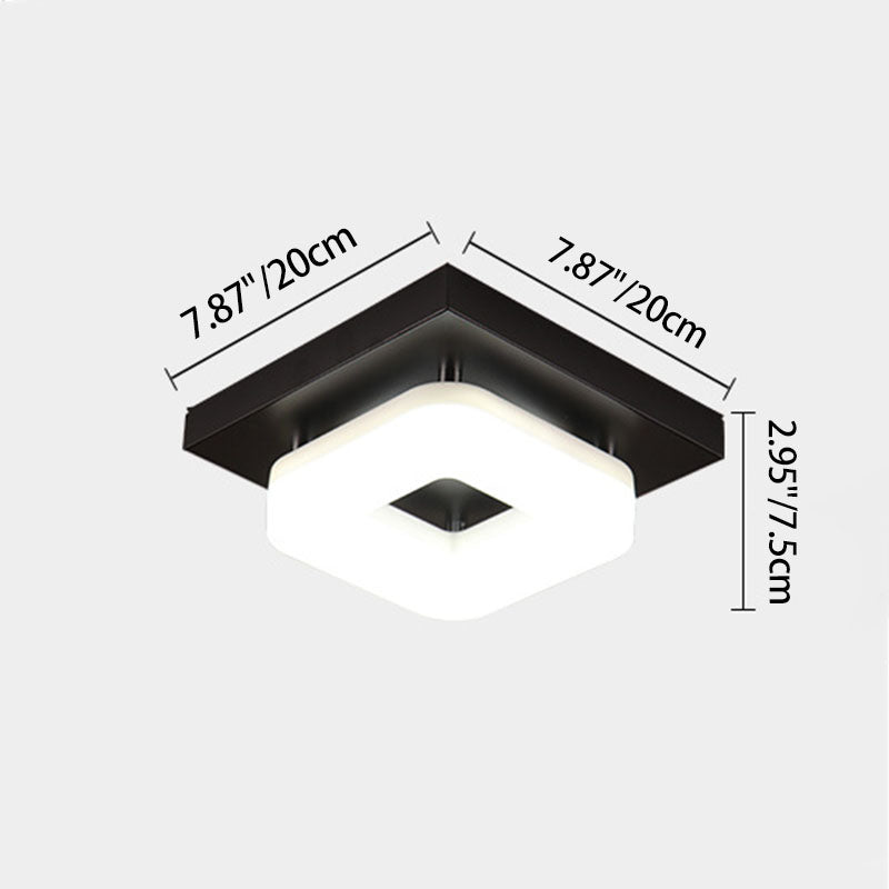 Traditional Chinese Square Iron Acrylic LED Semi-Flush Mount Ceiling Light For Entryway
