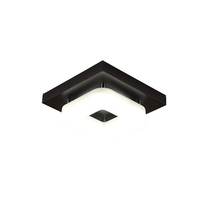 Traditional Chinese Square Iron Acrylic LED Semi-Flush Mount Ceiling Light For Entryway