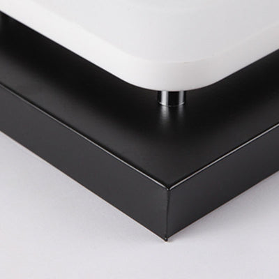 Traditional Chinese Square Iron Acrylic LED Semi-Flush Mount Ceiling Light For Entryway