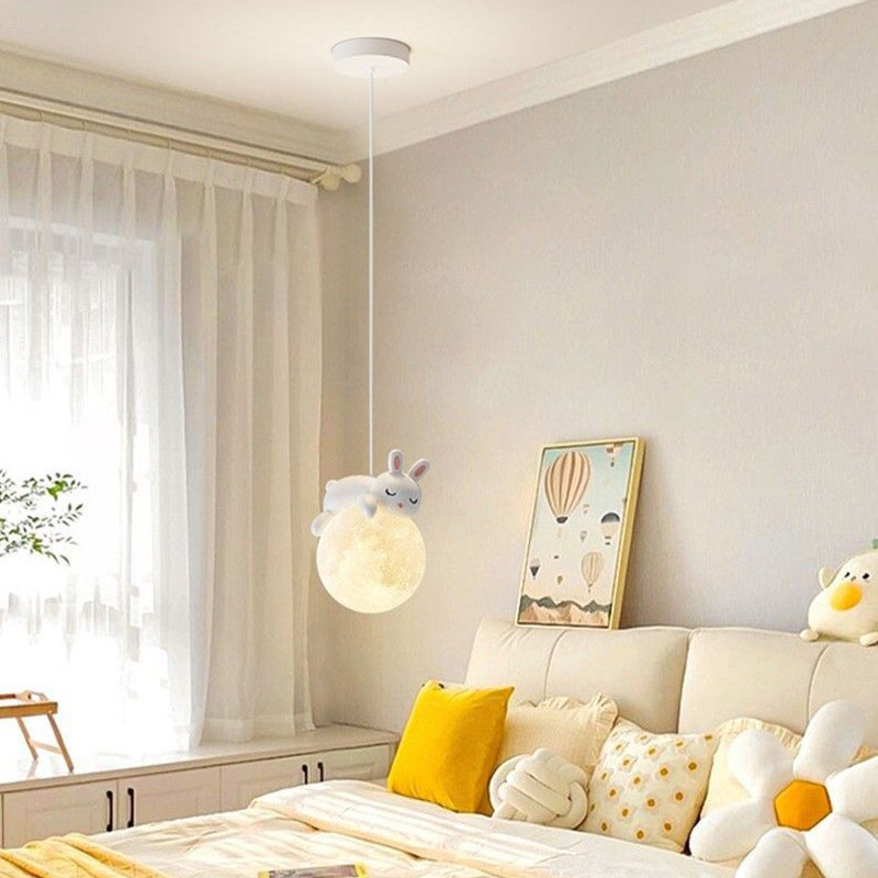 Chandelier Contemporain Créatif pour Enfants Ours Lapin Résine Fer PLA 1/3-Lumière pour Chambre 