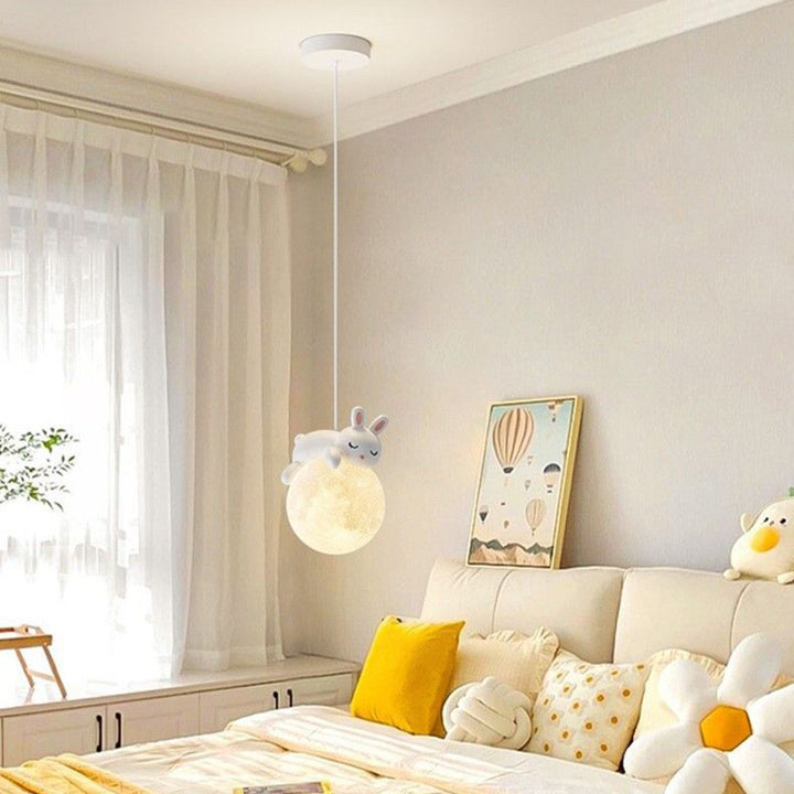Chandelier Contemporain Créatif pour Enfants Ours Lapin Résine Fer PLA 1/3-Lumière pour Chambre 