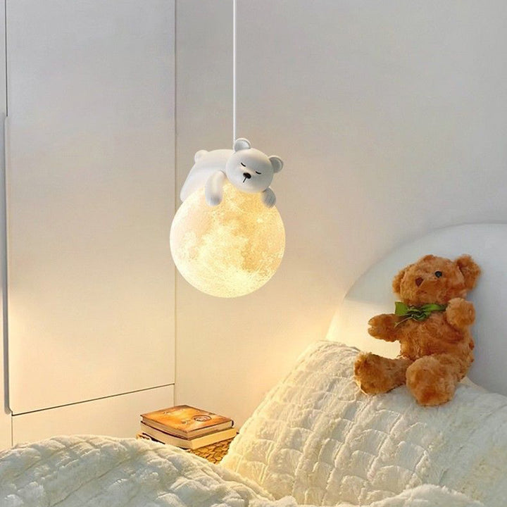 Chandelier Contemporain Créatif pour Enfants Ours Lapin Résine Fer PLA 1/3-Lumière pour Chambre 