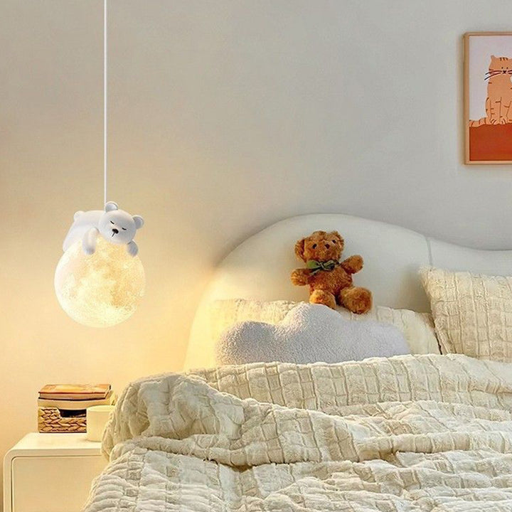 Chandelier Contemporain Créatif pour Enfants Ours Lapin Résine Fer PLA 1/3-Lumière pour Chambre 