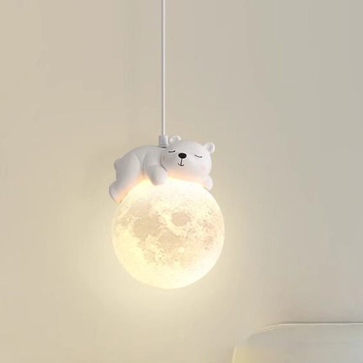 Chandelier Contemporain Créatif pour Enfants Ours Lapin Résine Fer PLA 1/3-Lumière pour Chambre 