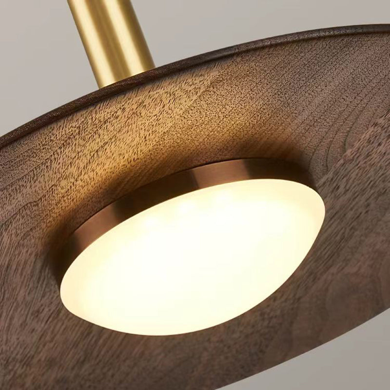 Traditional Rustic Round Iron Acrylic LED Pendant Light For Dining Room