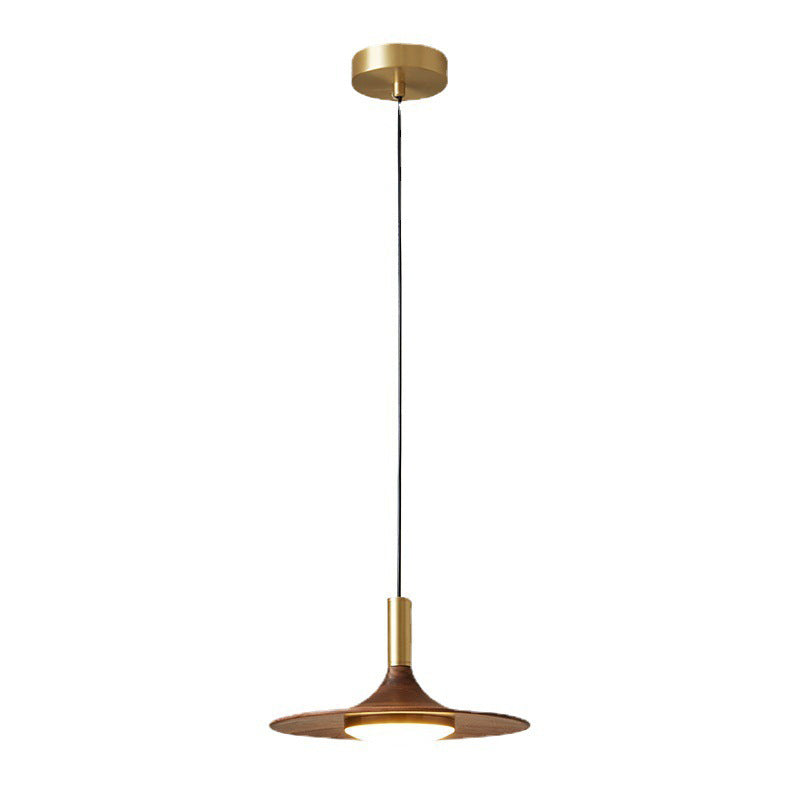 Traditional Rustic Round Iron Acrylic LED Pendant Light For Dining Room