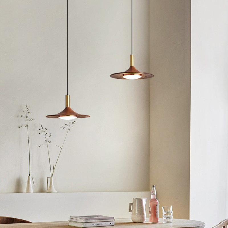 Traditional Rustic Round Iron Acrylic LED Pendant Light For Dining Room