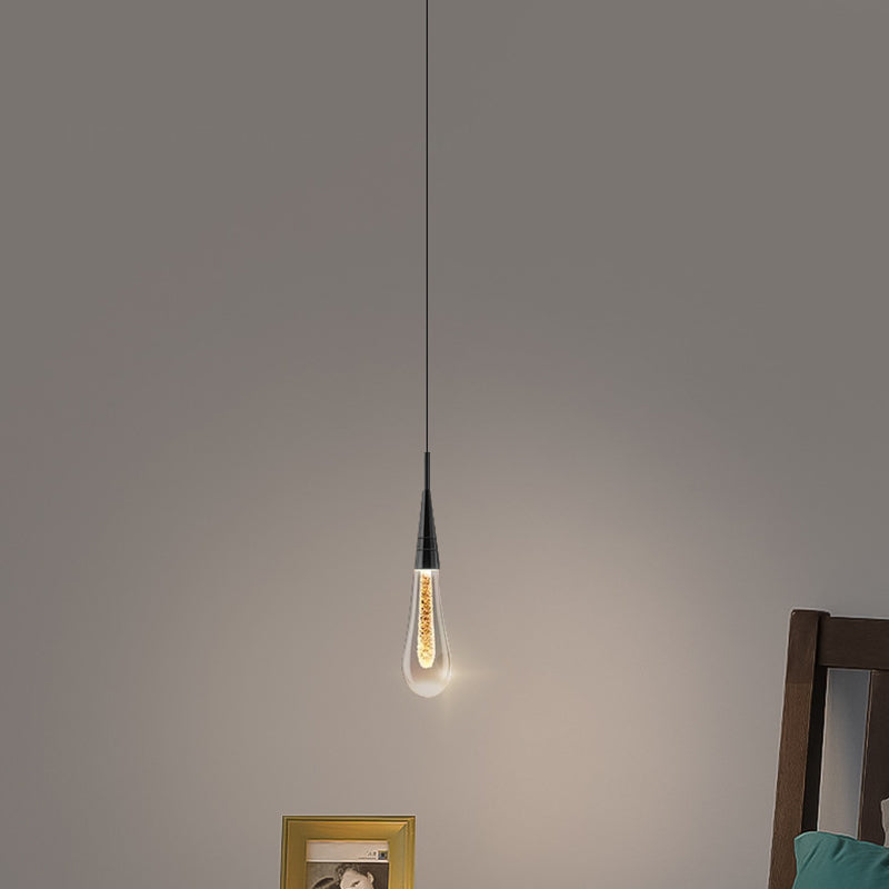 Zeitgenössischer kreativer Tropfen Aluminium Eisen Glas LED Kronleuchter für Esszimmer 