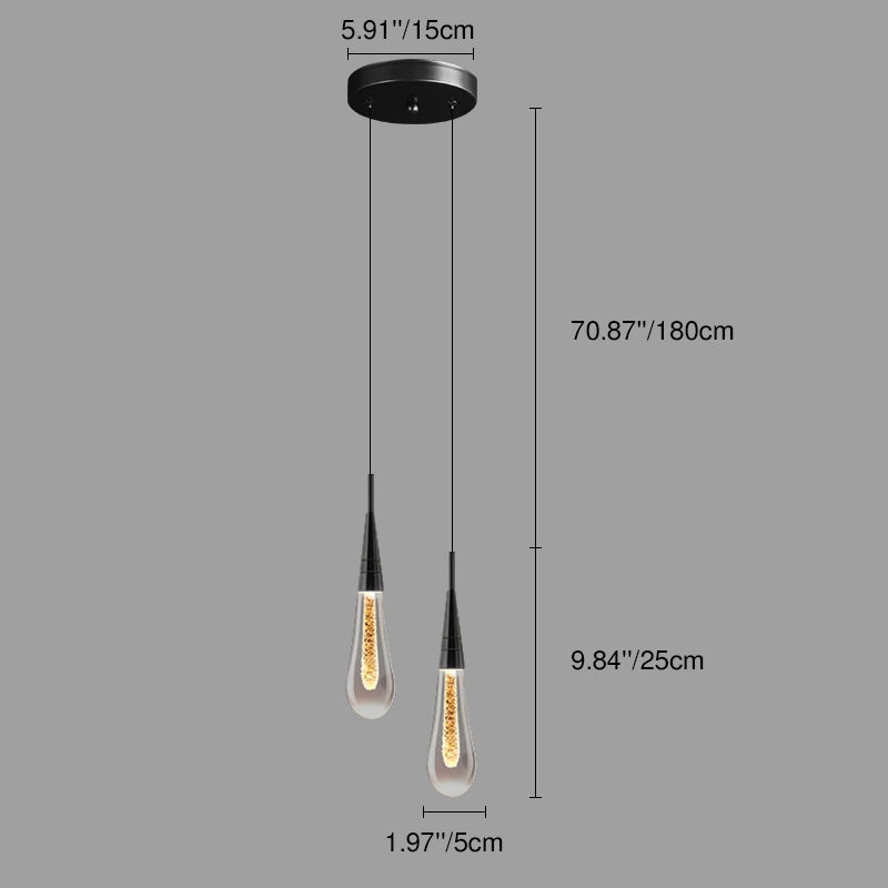Zeitgenössischer kreativer Tropfen Aluminium Eisen Glas LED Kronleuchter für Esszimmer 