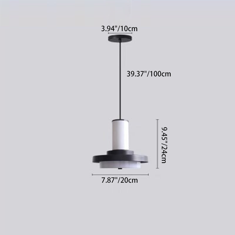 Lustre à LED en acrylique et fer géométrique industriel contemporain pour chambre 