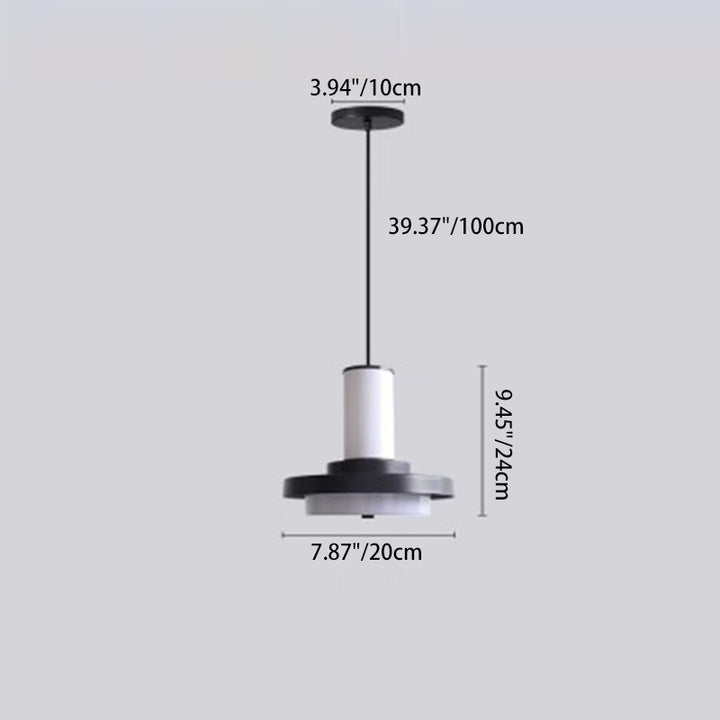 Lustre à LED en acrylique et fer géométrique industriel contemporain pour chambre 