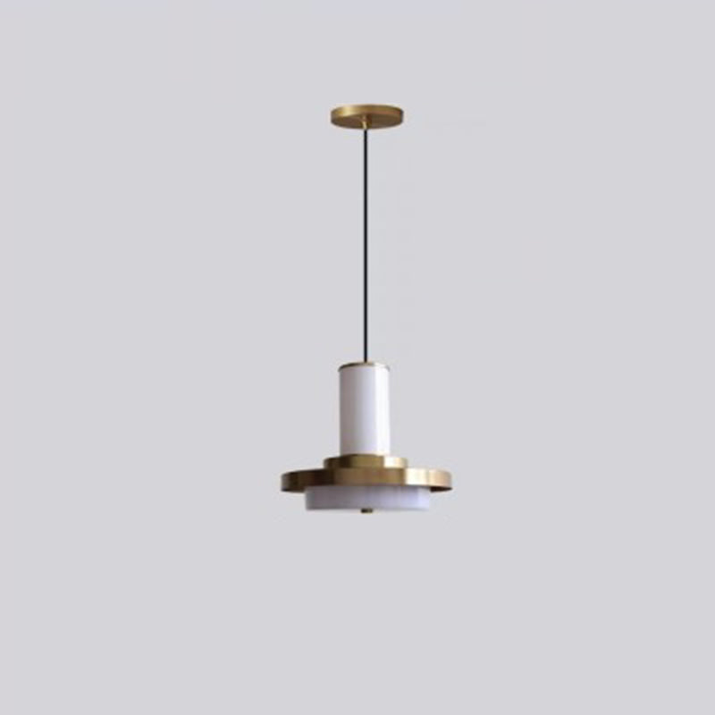 Contemporary Industrial Geometric Iron Acrylic LED Pendant Light For Bedroom