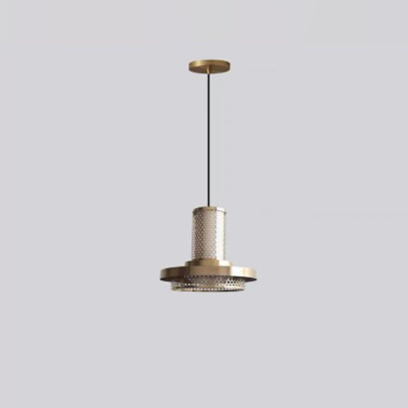 Contemporary Industrial Geometric Iron Acrylic LED Pendant Light For Bedroom