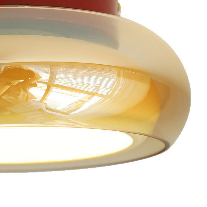 Contemporary Nordic Bowl Iron Acrylic Glass LED Semi-Flush Mount Ceiling Light For Entryway