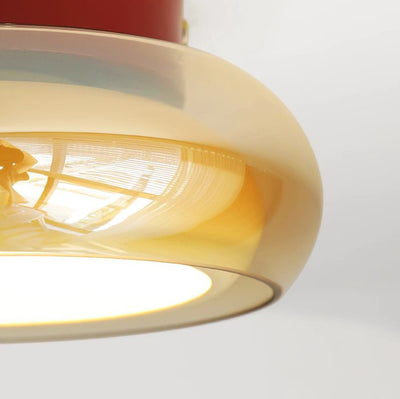 Contemporary Nordic Bowl Iron Acrylic Glass LED Semi-Flush Mount Ceiling Light For Entryway