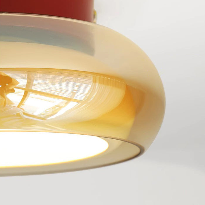 Contemporary Nordic Bowl Iron Acrylic Glass LED Semi-Flush Mount Ceiling Light For Entryway